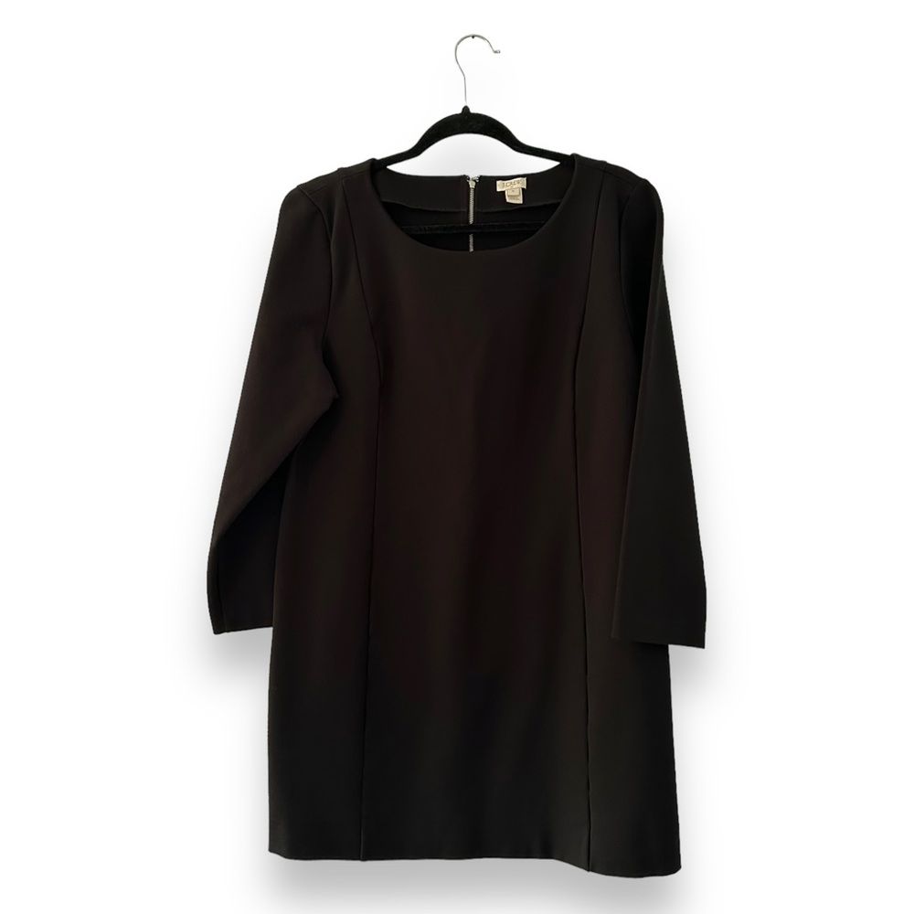 J. Crew Factory Black Long Sleeve Shift Dress